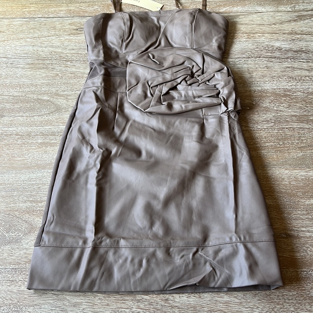 Lucy Faux Leather Spaghetti Strap Bodycon Mini Dress - Picture 4 of 10
